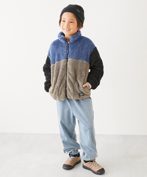 devirock（デビロック）の「配色切り替え フリースジップアップジャケット（ブルゾン・キッズ・パープル系その他/チャコール/ブルー系その他/アイボリー・100cm/110cm/120cm/130cm/140cm/150cm/160cm）」の13枚目の写真