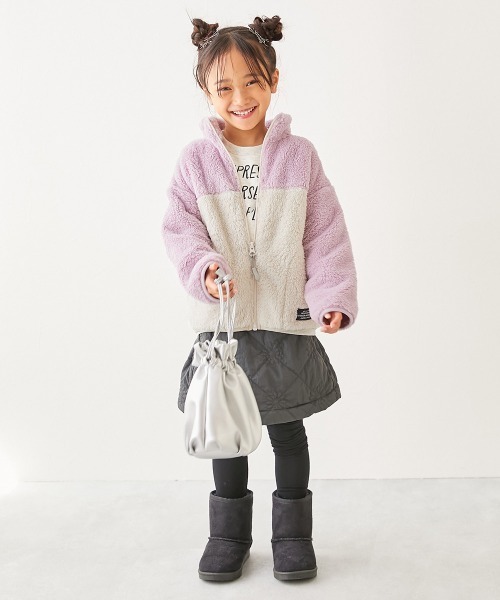 devirock（デビロック）の「配色切り替え フリースジップアップジャケット（ブルゾン・キッズ・パープル系その他/チャコール/ブルー系その他/アイボリー・100cm/110cm/120cm/130cm/140cm/150cm/160cm）」の14枚目の写真