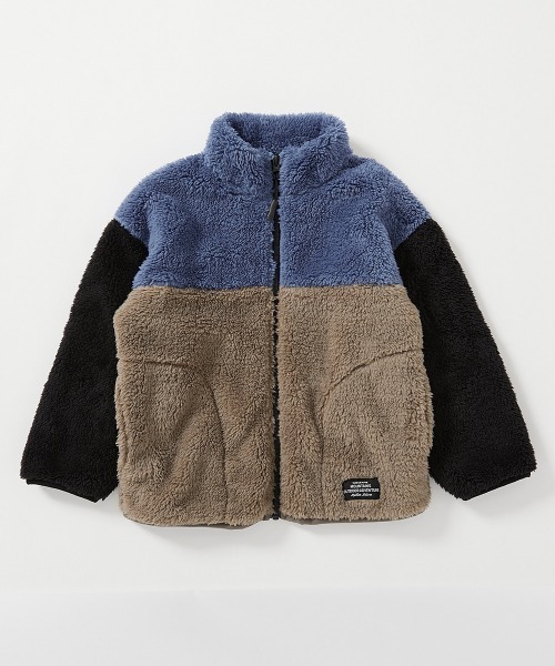 devirock（デビロック）の「配色切り替え フリースジップアップジャケット（ブルゾン・キッズ・パープル系その他/チャコール/ブルー系その他/アイボリー・100cm/110cm/120cm/130cm/140cm/150cm/160cm）」の9枚目の写真