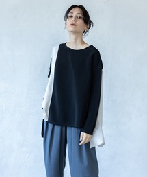 アシンメトリー切替プルオーバー