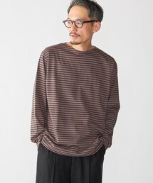 SHIPS（シップス）の「【WEB限定】SHIPS: バスク ボーダー ボートネック ワンポイントワッペン ロングスリーブ Tシャツ（Tシャツ/カットソー・メンズ）」