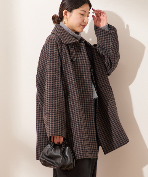 journal standard L'essage(ジャーナルスタンダードレサージュ)の「チェックワイドコート(その他アウター・レディース・ボルドー/ブラウン系その他・FREE)」の14枚目の写真