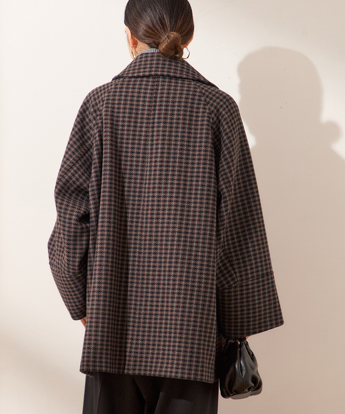 journal standard L'essage(ジャーナルスタンダードレサージュ)の「チェックワイドコート(その他アウター・レディース・ボルドー/ブラウン系その他・FREE)」の15枚目の写真
