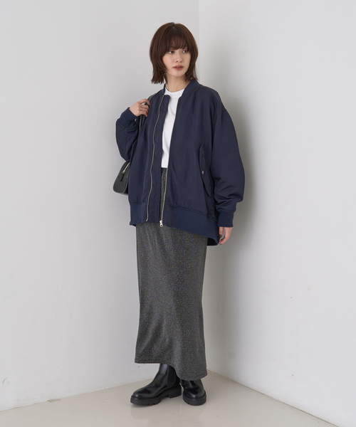 Rouge vif(ルージュヴィフ)の「ラメグリッタージャージナロースカート(スカート・レディース・シルバー/ブラック・38/36)」の15枚目の写真