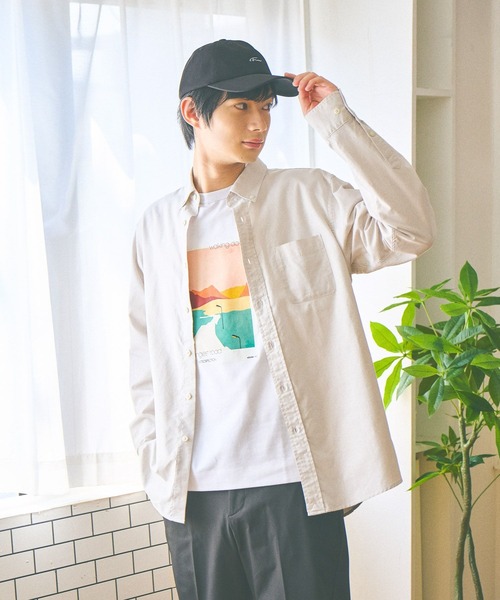 GLOBAL WORK(グローバルワーク)の「イージーケアオックス/ボタンダウンシャツ/523833(シャツ/ブラウス・メンズ・サックスブルー/オフホワイト/ベージュ・XL/L/M/S)」の1枚目の写真