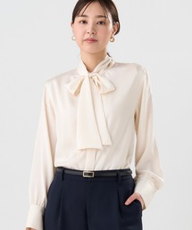 TOKYO SHIRTS | クラッシュスエード ボウタイブラウス 長袖(シャツ/ブラウス)