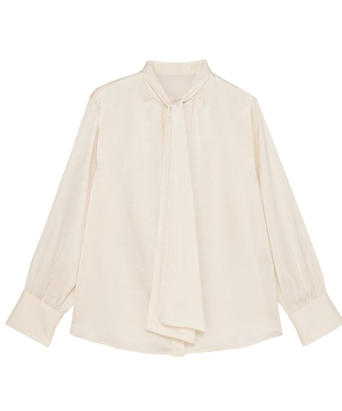 TOKYO SHIRTS（トウキョウシャツ）の「クラッシュスエード ボウタイブラウス 長袖（シャツ/ブラウス・レディース・オフホワイト/ブラック/オレンジ・M/L）」の6枚目の写真