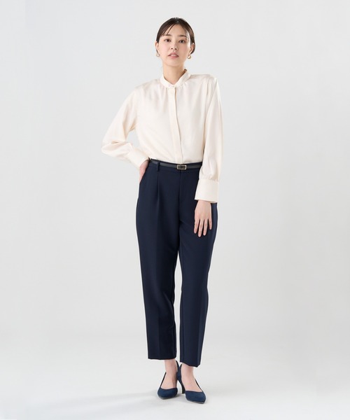 TOKYO SHIRTS（トウキョウシャツ）の「クラッシュスエード ボウタイブラウス 長袖（シャツ/ブラウス・レディース・オフホワイト/ブラック/オレンジ・M/L）」の5枚目の写真