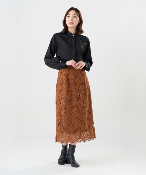 TOKYO SHIRTS（トウキョウシャツ）の「クラッシュスエード ボウタイブラウス 長袖（シャツ/ブラウス・レディース・オフホワイト/ブラック/オレンジ・M/L）」の13枚目の写真