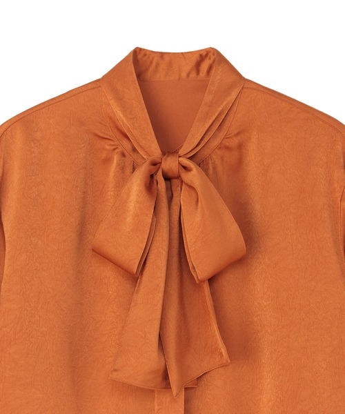 TOKYO SHIRTS（トウキョウシャツ）の「クラッシュスエード ボウタイブラウス 長袖（シャツ/ブラウス・レディース・オフホワイト/ブラック/オレンジ・M/L）」の21枚目の写真