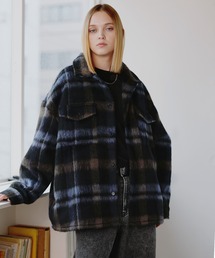 ROCHEM(ローシェン)のアソートチェックシャギーシャツジャケット(その他アウター)