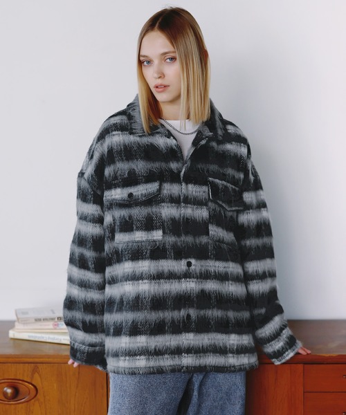 アソートチェックシャギーシャツジャケット（その他アウター）｜ROCHEM