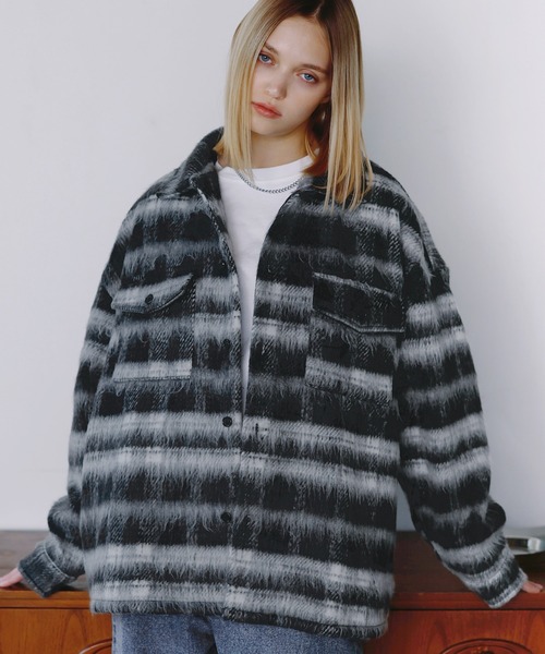 セール】アソートチェックシャギーシャツジャケット（その他アウター