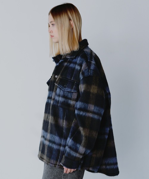 セール】アソートチェックシャギーシャツジャケット（その他アウター