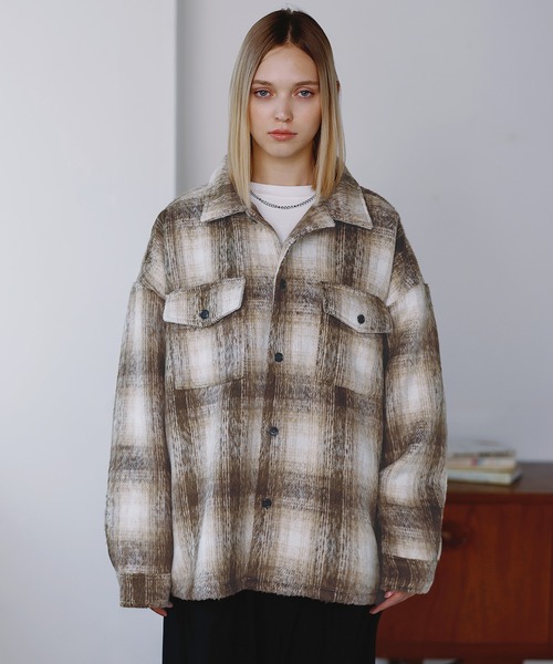 ROCHEM（ローシェン）の「アソートチェックシャギーシャツジャケット（その他アウター・メンズ・ブラック系/ベージュ/レッド/ブラック・XS/S/M/L）」の5枚目の写真