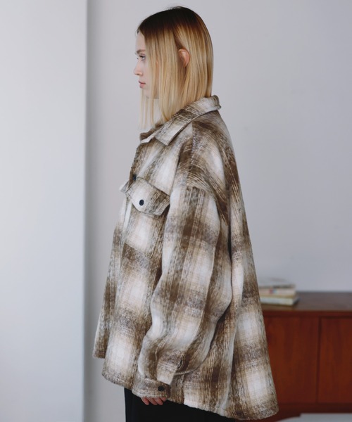 ROCHEM（ローシェン）の「アソートチェックシャギーシャツジャケット（その他アウター・メンズ・ブラック系/ベージュ/レッド/ブラック・XS/S/M/L）」の6枚目の写真