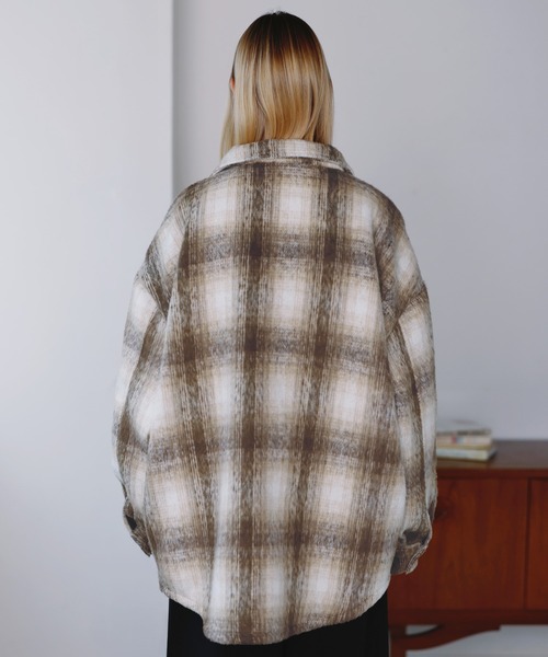 セール】アソートチェックシャギーシャツジャケット（その他アウター