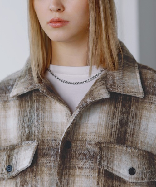 ROCHEM（ローシェン）の「アソートチェックシャギーシャツジャケット（その他アウター・メンズ・ブラック系/ベージュ/レッド/ブラック・XS/S/M/L）」の8枚目の写真