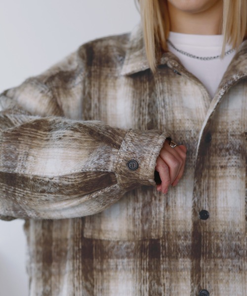 ROCHEM（ローシェン）の「アソートチェックシャギーシャツジャケット（その他アウター・メンズ・ブラック系/ベージュ/レッド/ブラック・XS/S/M/L）」の9枚目の写真