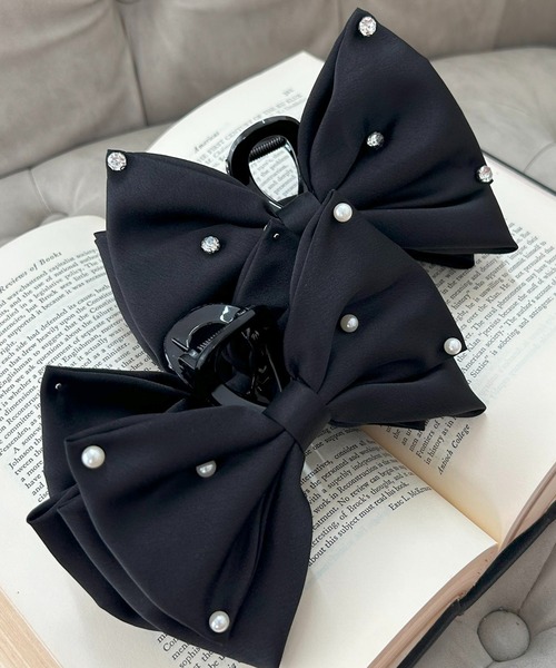 INGNI（イング）の「サテンリボンクリップ（その他ヘアアクセサリー・レディース・ブラック系その他4/ブラック系その他・ONE SIZE）」の2枚目の写真