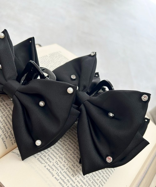 INGNI（イング）の「サテンリボンクリップ（その他ヘアアクセサリー・レディース・ブラック系その他4/ブラック系その他・ONE SIZE）」の4枚目の写真