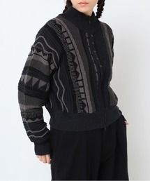 K2731 3DニットZIP UPカーデ