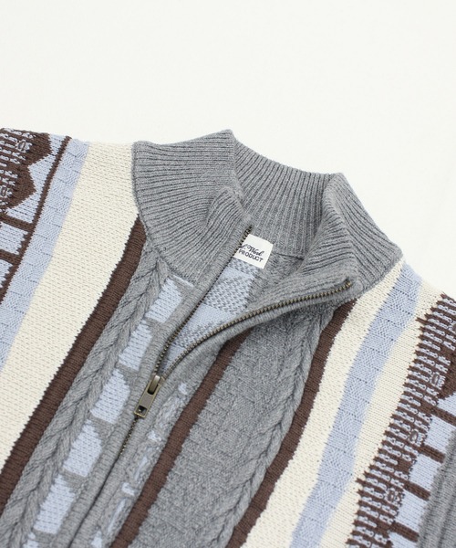 RNA-N(アールエヌエーエヌ)の「K2731 3DニットZIP UPカーデ(カーディガン/ボレロ・レディース・グレー×サックスブルー/ナチュラル/ブラック・FREE)」の15枚目の写真