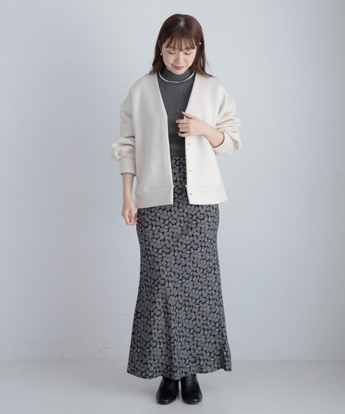 URBAN RESEARCH Sonny Label（アーバンリサーチサニーレーベル）の「『WEB限定』ダンボールVネックカットブルゾン（ブルゾン・レディース・アイボリー/グレー系その他/ブラック・FREE）」の8枚目の写真