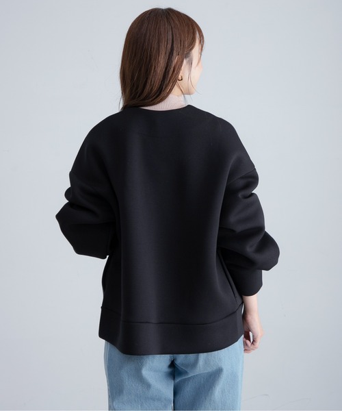 URBAN RESEARCH Sonny Label（アーバンリサーチサニーレーベル）の「『WEB限定』ダンボールVネックカットブルゾン（ブルゾン・レディース・アイボリー/グレー系その他/ブラック・FREE）」の13枚目の写真