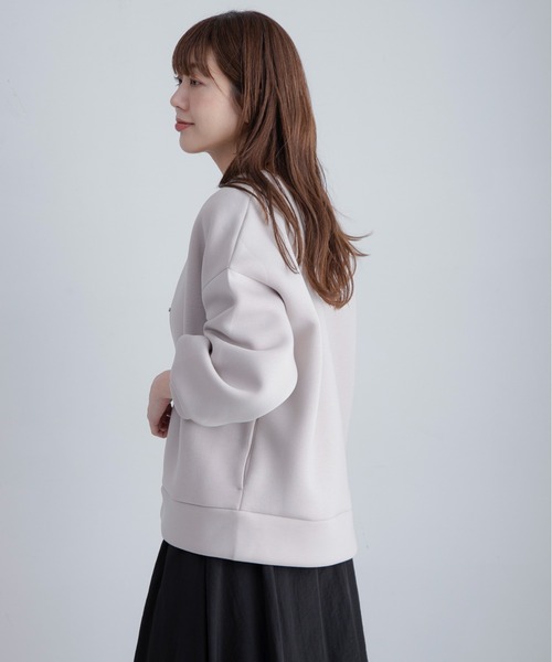 URBAN RESEARCH Sonny Label（アーバンリサーチサニーレーベル）の「『WEB限定』ダンボールVネックカットブルゾン（ブルゾン・レディース・アイボリー/グレー系その他/ブラック・FREE）」の20枚目の写真