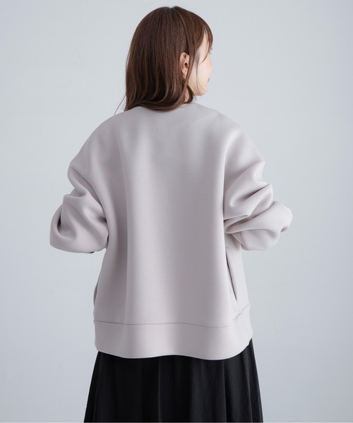 URBAN RESEARCH Sonny Label（アーバンリサーチサニーレーベル）の「『WEB限定』ダンボールVネックカットブルゾン（ブルゾン・レディース・アイボリー/グレー系その他/ブラック・FREE）」の21枚目の写真
