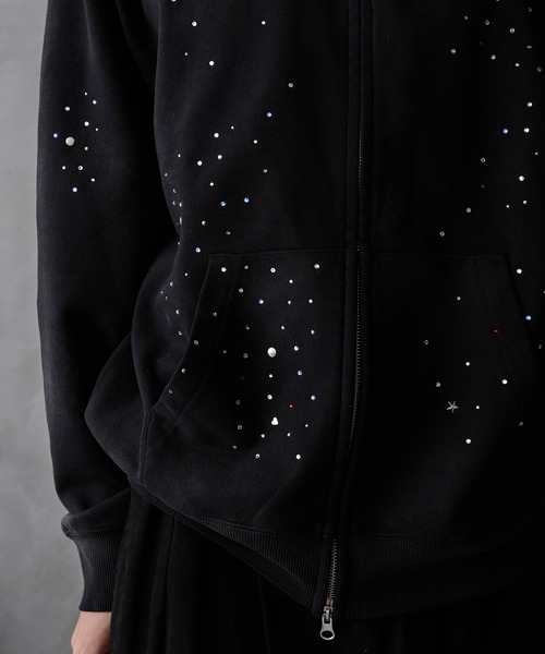 EPNK（イーピーエヌケー）の「Rhinestone zip hoodie / ラインストーンジップフーディ（パーカー・メンズ・ブラウン/ブラック・MEDIUM/LARGE）」の17枚目の写真
