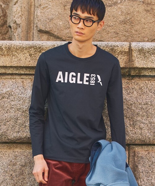 AIGLE(エーグル)の「UVカット ロングスリーブロゴTシャツ RP(Tシャツ/カットソー・メンズ・ダークネイビー/ホワイト/ブラック・L/S/M)」の15枚目の写真