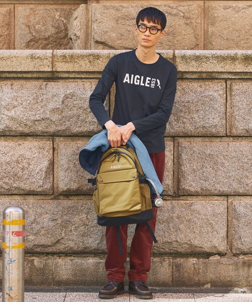 AIGLE(エーグル)の「UVカット ロングスリーブロゴTシャツ RP(Tシャツ/カットソー・メンズ・ダークネイビー/ホワイト/ブラック・L/S/M)」の18枚目の写真