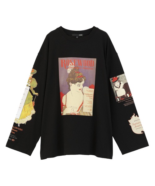 Sugar spoon(シュガースプーン)の「・SUGAR SPOON アートptロンTEE(Tシャツ/カットソー・レディース・オフホワイト/ブラック/ライトピンク・FREE)」の14枚目の写真