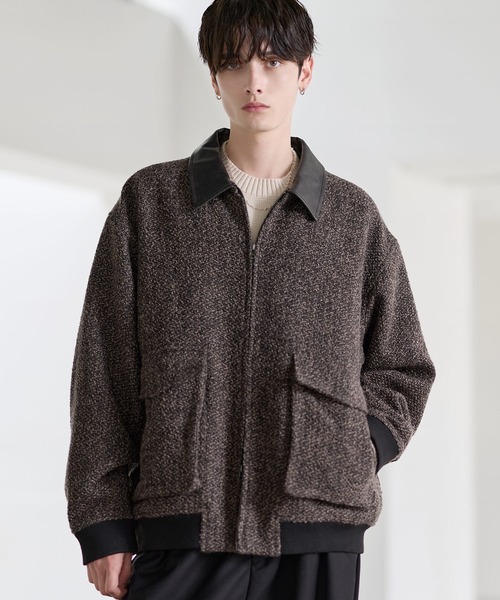 CODEA ブルゾン　ウール混紡 ツイードジャケット oversized tweed blouson（ダウンジャケット/コート） | CODE A
