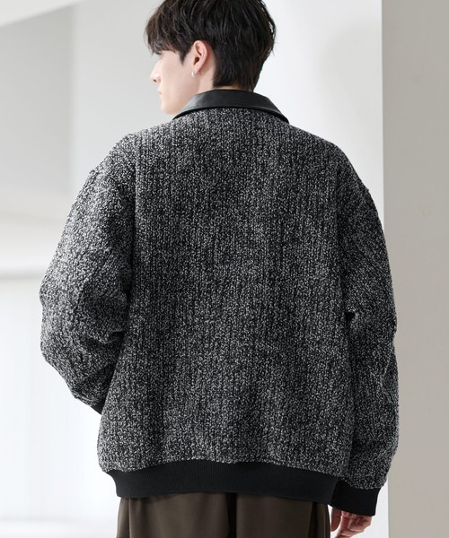 ETELIO（エテリオ）の「ウール混ツイード切り替えダブルジップ