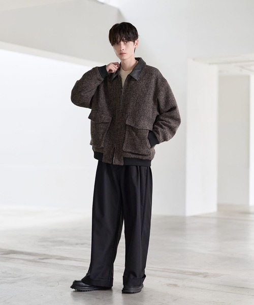 21AW ウール縮絨 リバーシブル ねじれ ジャケット JOHN PARTRIDGE/ジョンパートリッジ】6oz OVERSIZED COVERALL JACKET