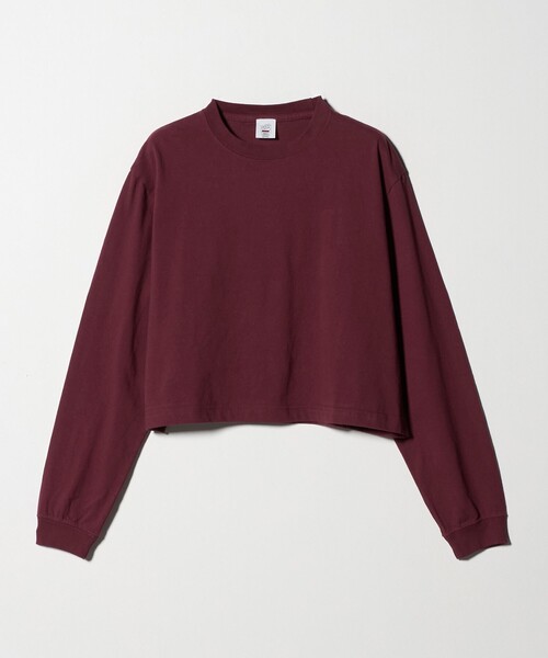 6（ロク）の「＜6(ROKU)＞SOMEHTING NEW ロングスリーブTシャツ（Tシャツ/カットソー・レディース・ホワイト/ワイン・S/L）」の5枚目の写真