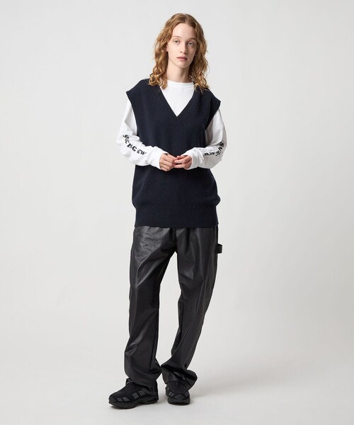 6（ロク）の「＜6(ROKU)＞SOMEHTING NEW ロングスリーブTシャツ（Tシャツ/カットソー・レディース・ホワイト/ワイン・S/L）」の12枚目の写真