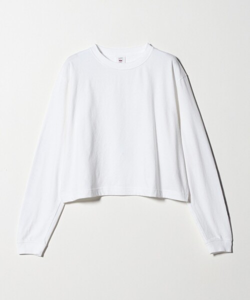 6（ロク）の「＜6(ROKU)＞SOMEHTING NEW ロングスリーブTシャツ（Tシャツ/カットソー・レディース・ホワイト/ワイン・S/L）」の13枚目の写真