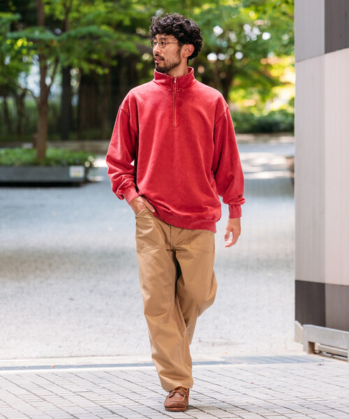 セール】HEAVY WEIGHT HALF ZIP PIGMENT SWT 13oz/ヘビーウェイト