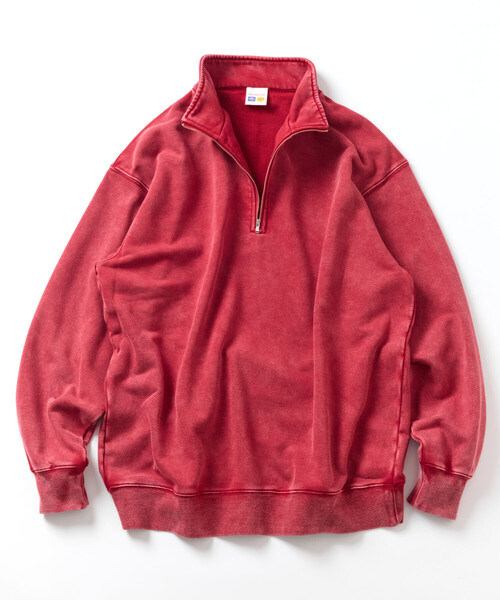 セール】HEAVY WEIGHT HALF ZIP PIGMENT SWT 13oz/ヘビーウェイト
