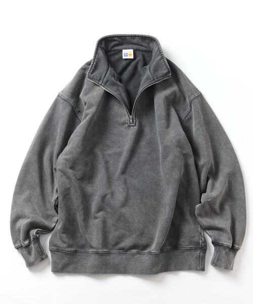 FREAK'S STORE(フリークスストア)の「HEAVY WEIGHT HALF ZIP PIGMENT SWT 13oz/ヘビーウェイト ピグメント加工 ハーフジップ スウェット/13オンス/リラックスフィット(スウェット・メンズ・チャコールグレー/ワインレッド/オリーブ・MEDIUM/SMALL/LARGE)」の11枚目の写真