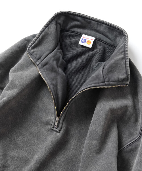 セール】HEAVY WEIGHT HALF ZIP PIGMENT SWT 13oz/ヘビーウェイト