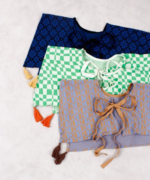 MARKEY'S（マーキーズ）の「総柄ジャガードカラー（付け襟・キッズ・ブルー系その他/イエロー系その他/ライトグリーン・FREE）」の4枚目の写真