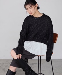 forksy.（フォルクシー）の「【forksy.】バルーンヘムドッキングラメニット（ニット/セーター・レディース）」