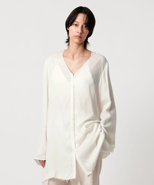 AEWEN MATOPH シャツワンピース AEWEN MATOPH＞フレアVネックシャツワンピース（ワンピース）｜AEWEN