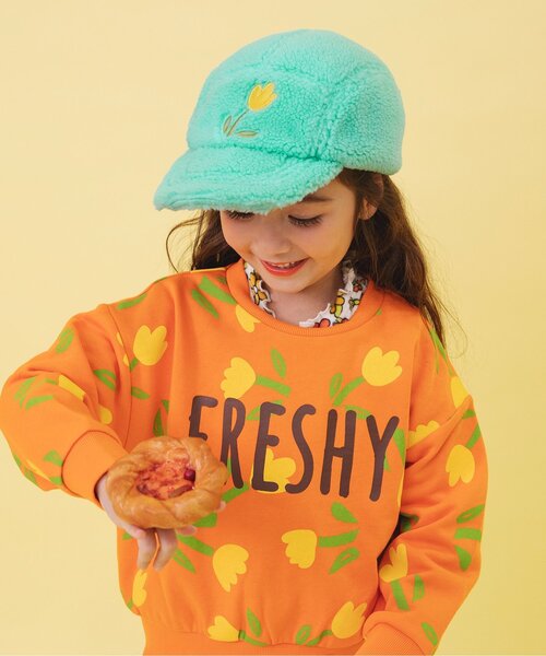 BREEZE（ブリーズ）の「【WEB限定】ボアキャップ（キャップ・キッズ・ブルー/アイボリー・50/54/58）」の4枚目の写真