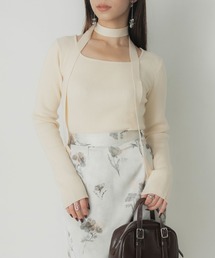 Elishe | タイ付き2WAYリブニットトップ(ニット/セーター)